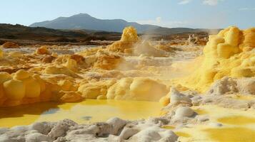 nature volcanic sulfur deposits ai generated photo