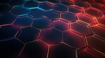 digital hexagon grid network ai generated photo