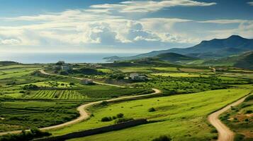 agriculture sardinian countryside rolling ai generated photo