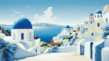 travel greek islands whitewashed ai generated photo