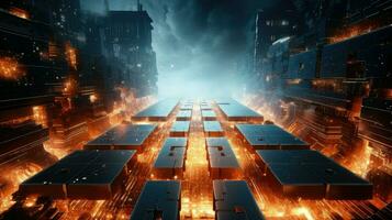 evolution circuitry eruption explosion ai generated photo
