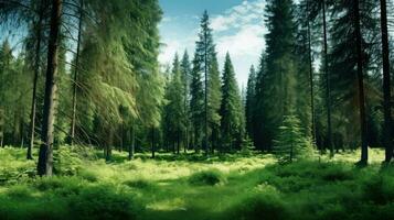 tree pristine evergreen forest ai generated photo