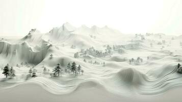 abstract wireframe landscape topographic ai generated photo