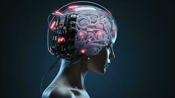 technology artificial brain implant ai generated photo