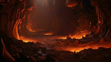 belleza Marte lava tubos ai generado foto