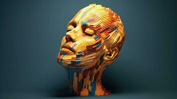 face voxel human head ai generated photo