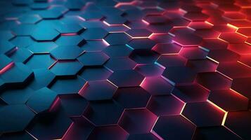 geometric hexagon grid network ai generated photo