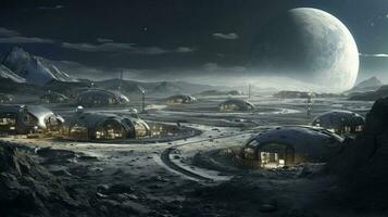 science lunar pioneering settlements ai generated photo