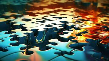 business puzzle reflections abstract ai generated photo