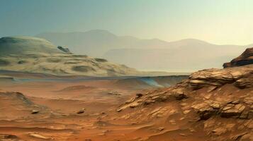 tecnología Marte vendaval cráter ai generado foto
