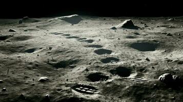 Luna lunar cráter paisaje ai generado foto