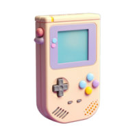 Gameboy isolated on transparent background. Gaming and streaming icon set. Cute minimal style. 3d render illustration, AI Generated png