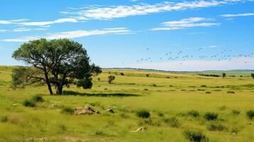 naturaleza uruguayo sabana pastizales ai generado foto