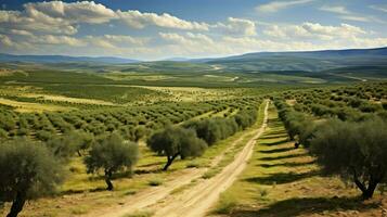 background turkish olive groves ai generated photo