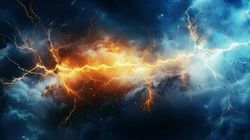 energy lightning collision powerful ai generated photo