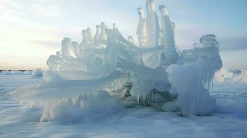 nieve ártico hielo esculturas ai generado foto