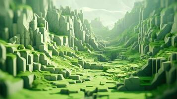 abstract voxel surface landscape ai generated photo