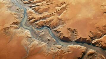naturaleza Marte canales cauces de ríos ai generado foto