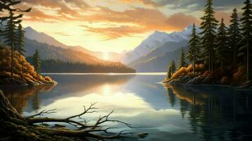 sky calm bay reflections ai generated photo