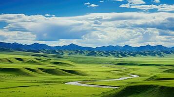 landscape altai mountains steppe ai generated photo