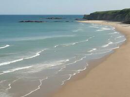 playa hermosa cerca arriba imagen ai generado foto