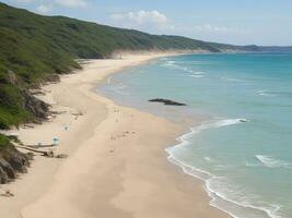 playa hermosa cerca arriba imagen ai generado foto