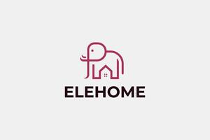 elefante hogar logo y vector icono