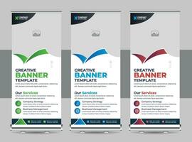 Modern roll up banner design template, Business Roll Up Set. Standee Design. Banner Template vector