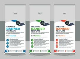 Modern roll up banner design template, Corporate rollup or X banner design template vector