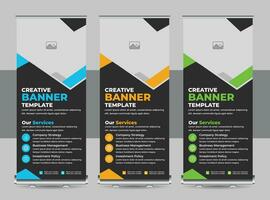 Modern roll up banner design template, Attractive modern roll up banner design template vector