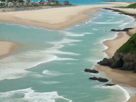 playa hermosa cerca arriba imagen ai generado foto