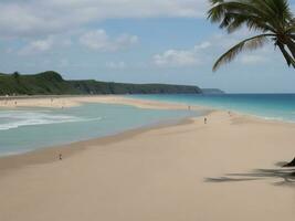 playa hermosa cerca arriba imagen ai generado foto