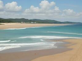 playa hermosa cerca arriba imagen ai generado foto