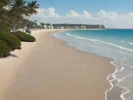 playa hermosa cerca arriba imagen ai generado foto