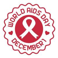 world AIDS day sticker label, vector isolated on white background. ornament design for banner, poster, social media, flyer, flyer, web.