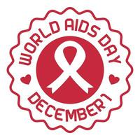 world AIDS day sticker label, vector isolated on white background. ornament design for banner, poster, social media, flyer, flyer, web.