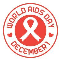 world AIDS day sticker label, vector isolated on white background. ornament design for banner, poster, social media, flyer, flyer, web.