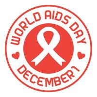 world AIDS day sticker label, vector isolated on white background. ornament design for banner, poster, social media, flyer, flyer, web.