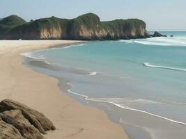 playa hermosa cerca arriba imagen ai generado foto