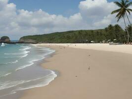 playa hermosa cerca arriba imagen ai generado foto