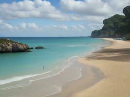 playa hermosa cerca arriba imagen ai generado foto