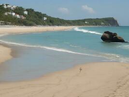 playa hermosa cerca arriba imagen ai generado foto