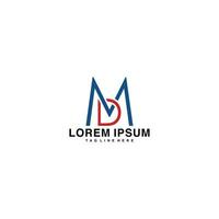 MD Letter Initial Logo Design Template Vector Illustration