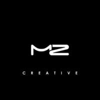 MZ Letter Initial Logo Design Template Vector Illustration