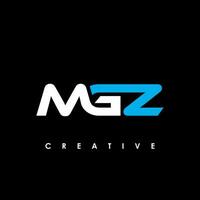 mgz letra inicial logo diseño modelo vector ilustración