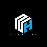 NH Letter Initial Logo Design Template Vector Illustration