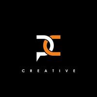 PC Letter Initial Logo Design Template Vector Illustration