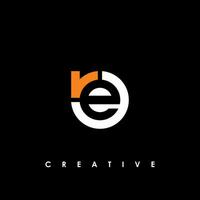 RE Letter Initial Logo Design Template Vector Illustration