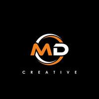 MD Letter Initial Logo Design Template Vector Illustration