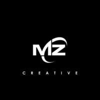 MZ Letter Initial Logo Design Template Vector Illustration
